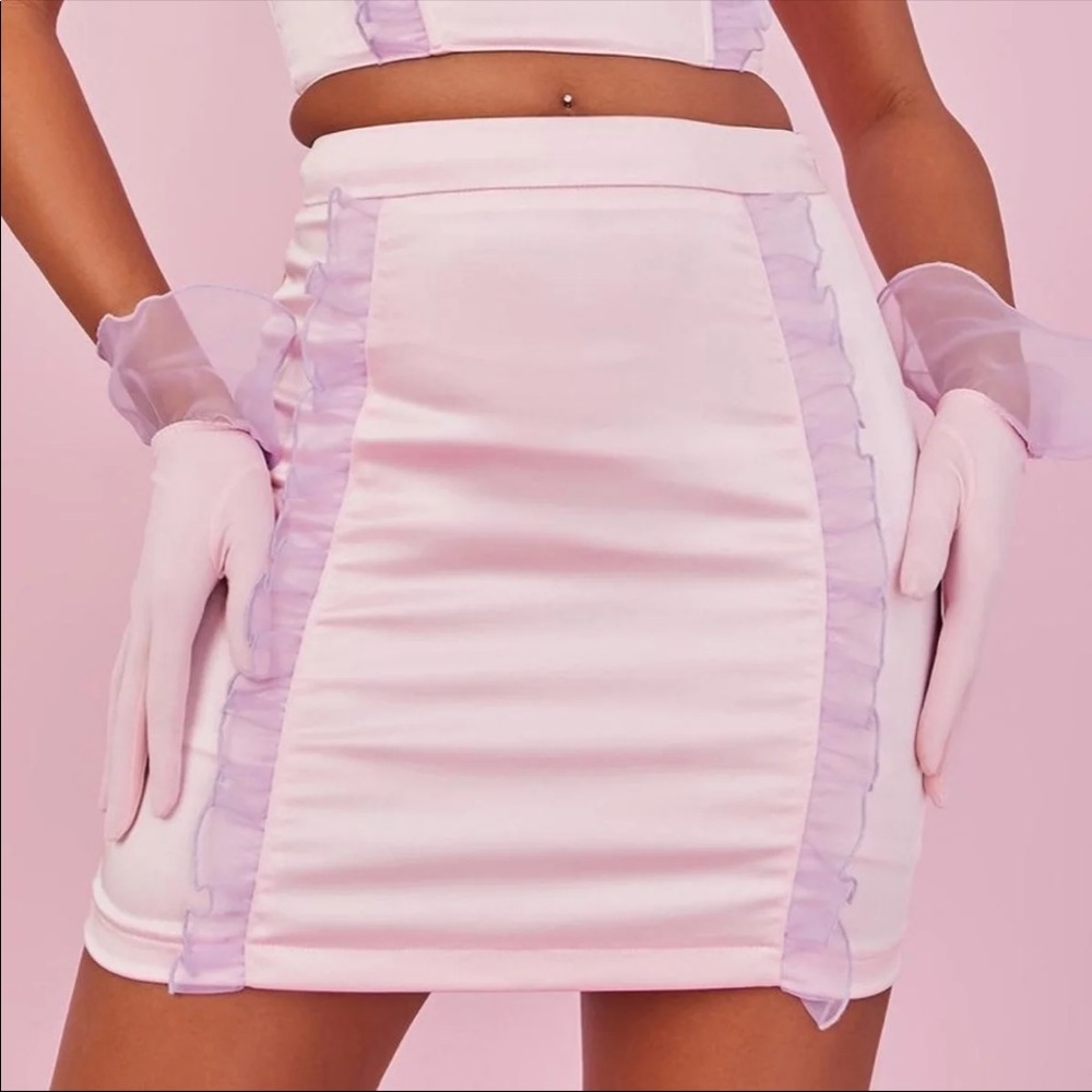 Dolls Kill satin ruffle skirt size small BNWT.